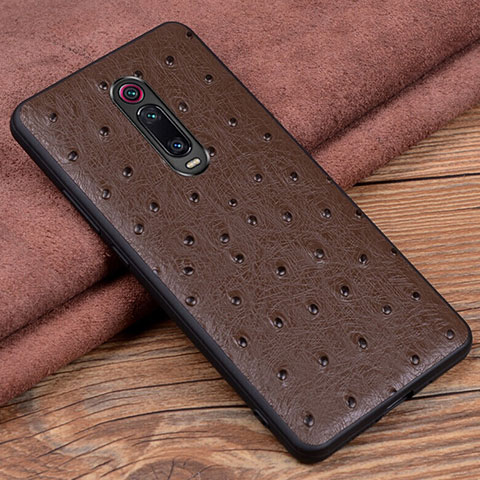 Coque Luxe Cuir Housse Etui R02 pour Xiaomi Mi 9T Marron