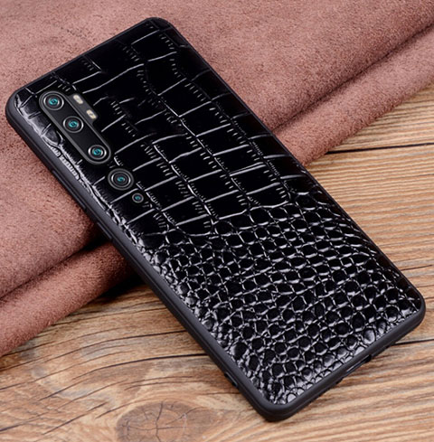 Coque Luxe Cuir Housse Etui R02 pour Xiaomi Mi Note 10 Noir