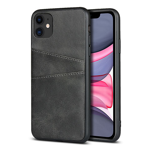 Coque Luxe Cuir Housse Etui R03 pour Apple iPhone 11 Noir