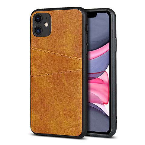 Coque Luxe Cuir Housse Etui R03 pour Apple iPhone 11 Orange