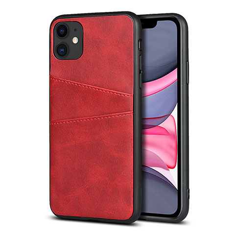 Coque Luxe Cuir Housse Etui R03 pour Apple iPhone 11 Rouge