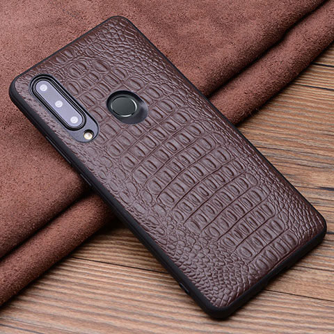 Coque Luxe Cuir Housse Etui R03 pour Huawei Honor 20E Marron