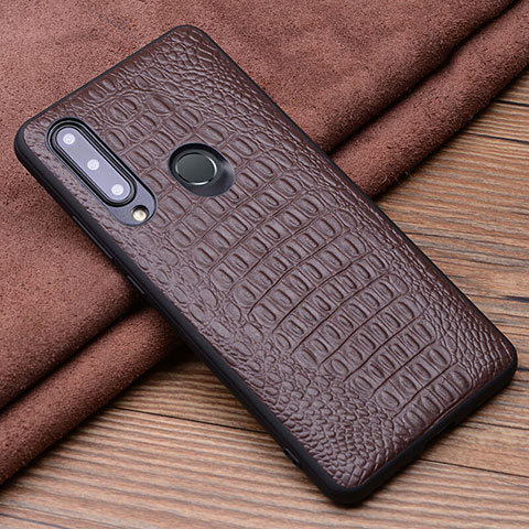 Coque Luxe Cuir Housse Etui R03 pour Huawei Honor 20i Marron