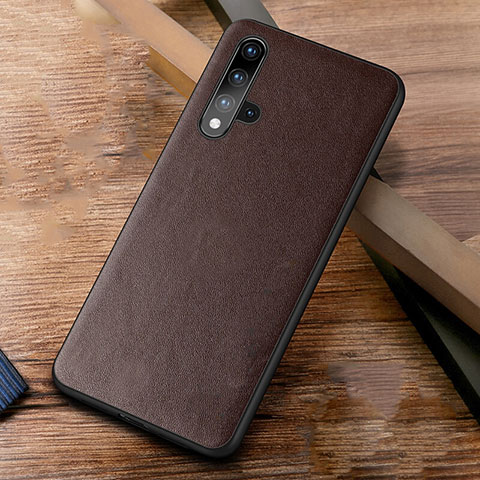 Coque Luxe Cuir Housse Etui R03 pour Huawei Honor 20S Marron