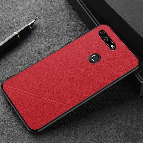 Coque Luxe Cuir Housse Etui R03 pour Huawei Honor V20 Rouge