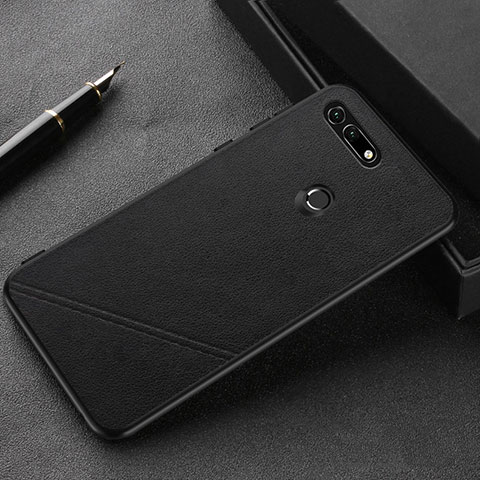 Coque Luxe Cuir Housse Etui R03 pour Huawei Honor View 20 Noir