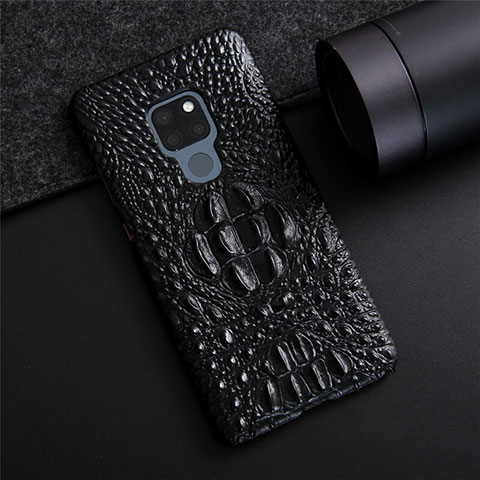 Coque Luxe Cuir Housse Etui R03 pour Huawei Mate 20 Noir