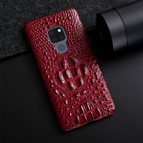 Coque Luxe Cuir Housse Etui R03 pour Huawei Mate 20 Rouge