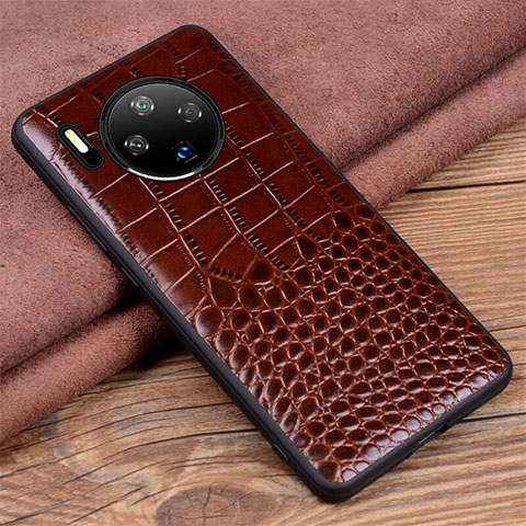 Coque Luxe Cuir Housse Etui R03 pour Huawei Mate 30 Pro Marron