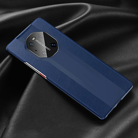 Coque Luxe Cuir Housse Etui R03 pour Huawei Mate 40E Pro 5G Bleu