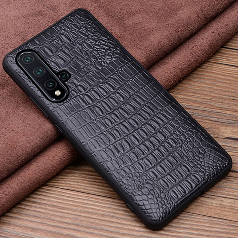 Coque Luxe Cuir Housse Etui R03 pour Huawei Nova 5 Pro Noir