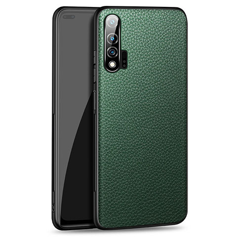 Coque Luxe Cuir Housse Etui R03 pour Huawei Nova 6 Vert