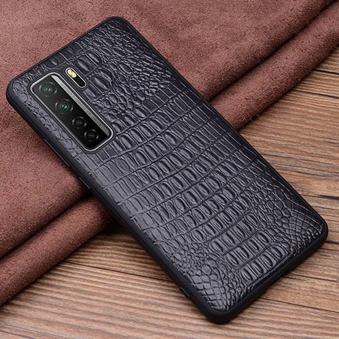 Coque Luxe Cuir Housse Etui R03 pour Huawei Nova 7 SE 5G Noir