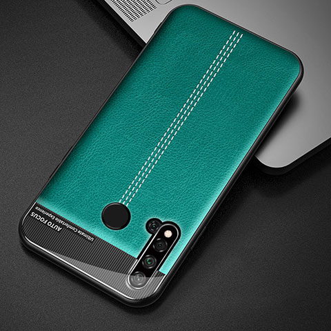 Coque Luxe Cuir Housse Etui R03 pour Huawei P20 Lite (2019) Vert