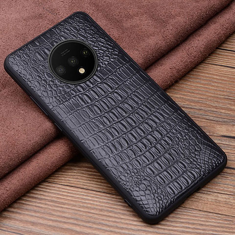 Coque Luxe Cuir Housse Etui R03 pour OnePlus 7T Noir