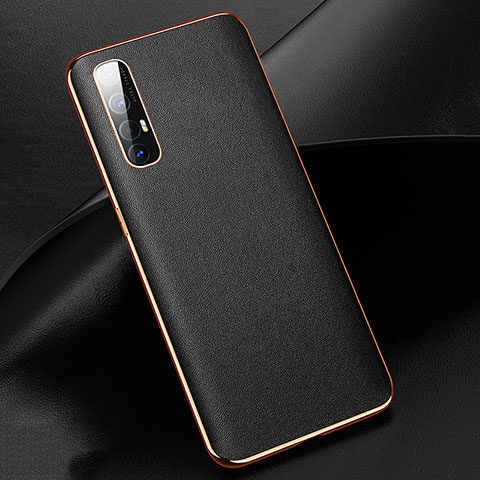 Coque Luxe Cuir Housse Etui R03 pour Oppo Reno3 Pro Noir