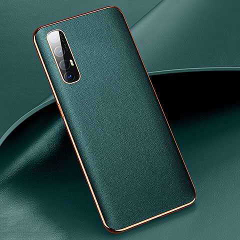 Coque Luxe Cuir Housse Etui R03 pour Oppo Reno3 Pro Vert