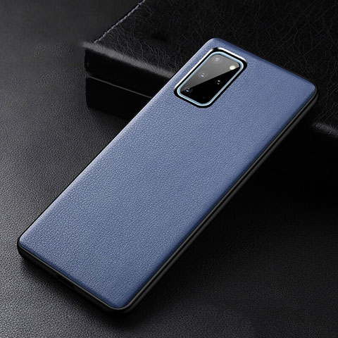 Coque Luxe Cuir Housse Etui R03 pour Samsung Galaxy S20 Plus 5G Bleu