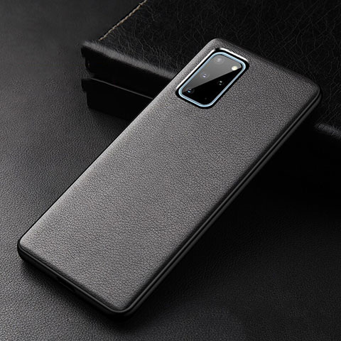 Coque Luxe Cuir Housse Etui R03 pour Samsung Galaxy S20 Plus 5G Noir