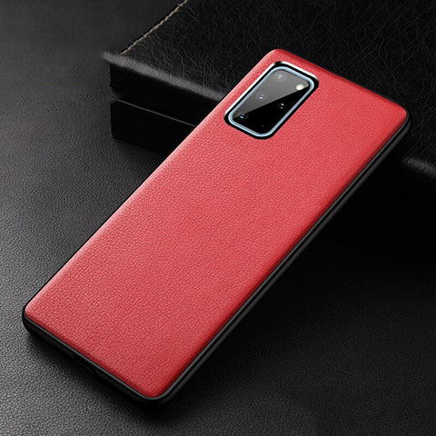 Coque Luxe Cuir Housse Etui R03 pour Samsung Galaxy S20 Plus 5G Rouge