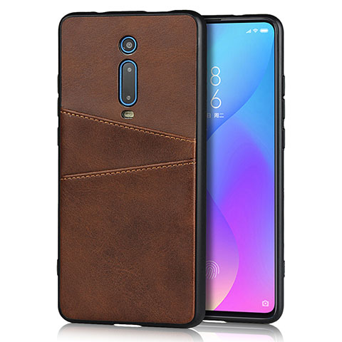 Coque Luxe Cuir Housse Etui R03 pour Xiaomi Mi 9T Pro Marron