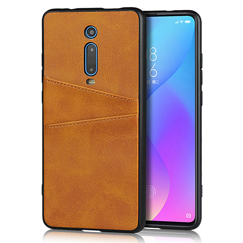 Coque Luxe Cuir Housse Etui R03 pour Xiaomi Mi 9T Pro Orange