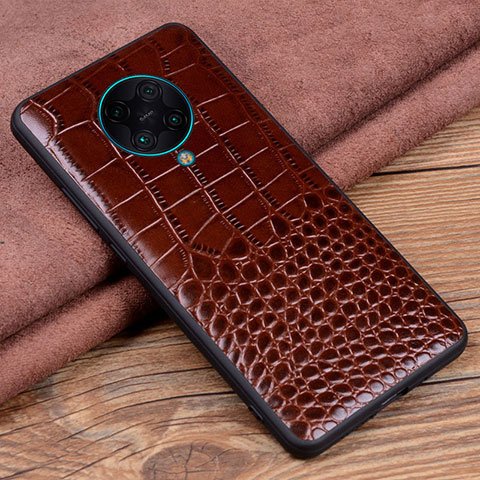 Coque Luxe Cuir Housse Etui R03 pour Xiaomi Redmi K30 Pro 5G Marron