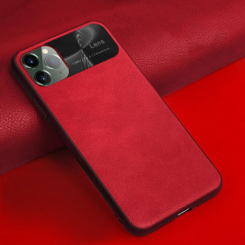 Coque Luxe Cuir Housse Etui R04 pour Apple iPhone 11 Pro Max Rouge