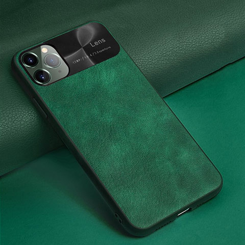 Coque Luxe Cuir Housse Etui R04 pour Apple iPhone 11 Pro Max Vert