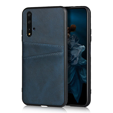 Coque Luxe Cuir Housse Etui R04 pour Huawei Honor 20S Bleu