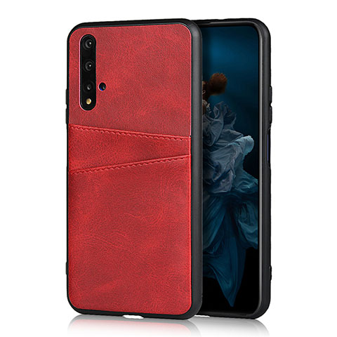 Coque Luxe Cuir Housse Etui R04 pour Huawei Honor 20S Rouge