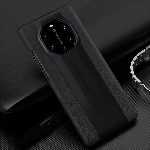 Coque Luxe Cuir Housse Etui R04 pour Huawei Mate 40 RS Noir