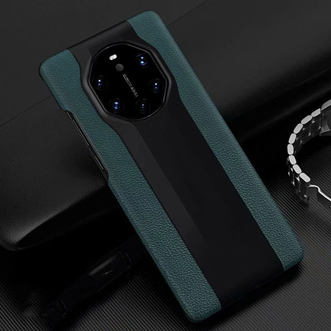 Coque Luxe Cuir Housse Etui R04 pour Huawei Mate 40 RS Vert Nuit