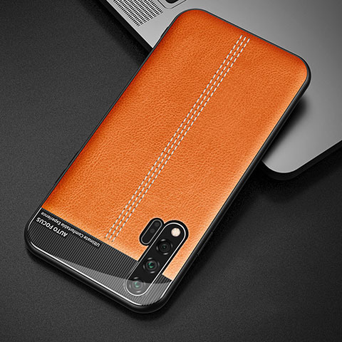 Coque Luxe Cuir Housse Etui R04 pour Huawei Nova 6 Orange