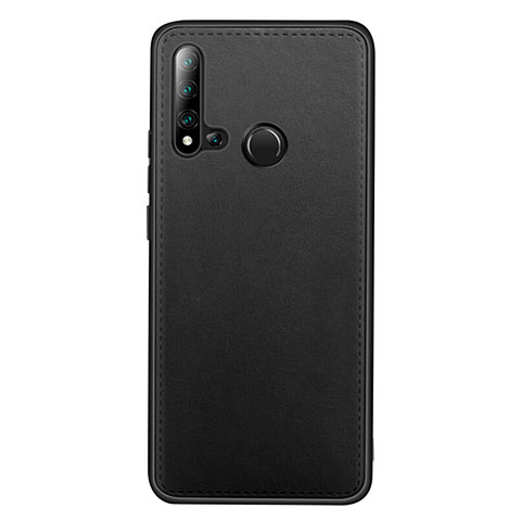 Coque Luxe Cuir Housse Etui R04 pour Huawei P20 Lite (2019) Noir