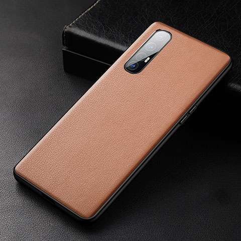 Coque Luxe Cuir Housse Etui R04 pour Oppo Find X2 Neo Orange