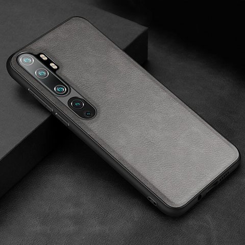 Coque Luxe Cuir Housse Etui R04 pour Xiaomi Mi Note 10 Gris