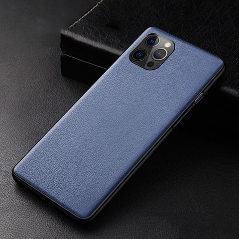 Coque Luxe Cuir Housse Etui R05 pour Apple iPhone 12 Pro Bleu