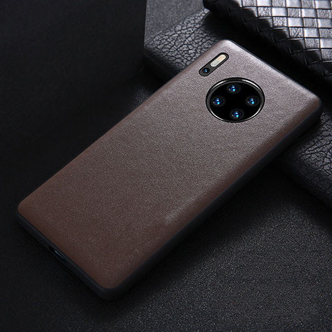 Coque Luxe Cuir Housse Etui R05 pour Huawei Mate 30 Pro 5G Marron