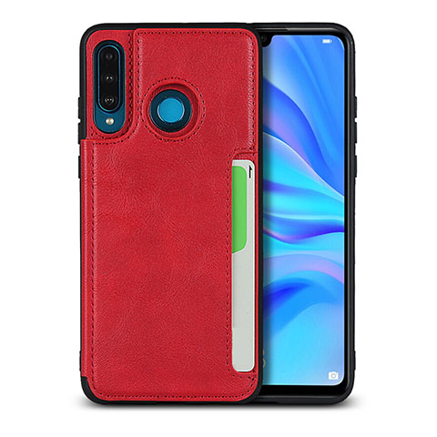 Coque Luxe Cuir Housse Etui R05 pour Huawei Nova 4e Rouge