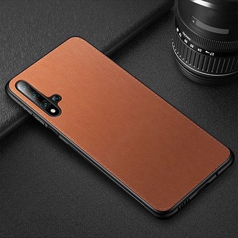 Coque Luxe Cuir Housse Etui R05 pour Huawei Nova 5T Orange