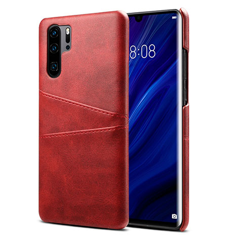 Coque Luxe Cuir Housse Etui R05 pour Huawei P30 Pro Rouge