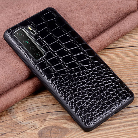 Coque Luxe Cuir Housse Etui R05 pour Huawei P40 Lite 5G Noir