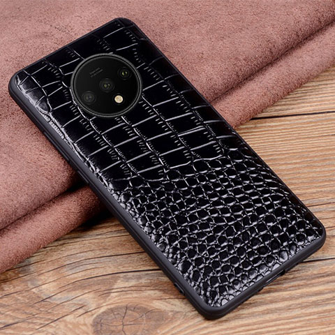 Coque Luxe Cuir Housse Etui R05 pour OnePlus 7T Noir