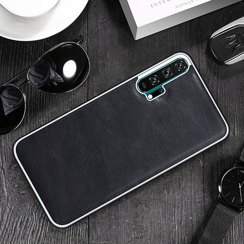 Coque Luxe Cuir Housse Etui R06 pour Huawei Honor 20 Pro Noir