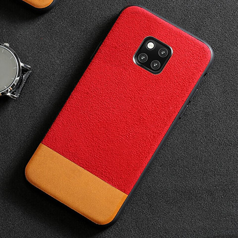 Coque Luxe Cuir Housse Etui R06 pour Huawei Mate 20 Pro Rouge