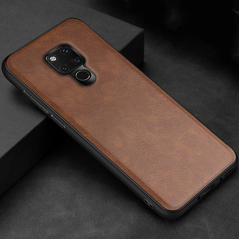 Coque Luxe Cuir Housse Etui R06 pour Huawei Mate 20 X 5G Marron