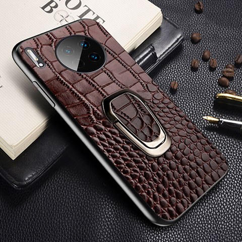 Coque Luxe Cuir Housse Etui R06 pour Huawei Mate 30 Pro 5G Marron