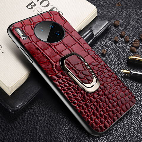 Coque Luxe Cuir Housse Etui R06 pour Huawei Mate 30 Pro 5G Vin Rouge