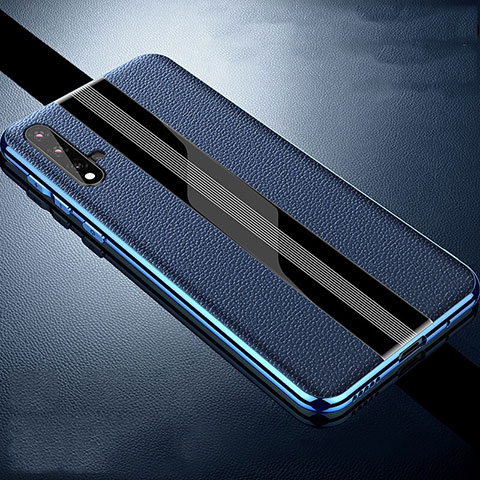 Coque Luxe Cuir Housse Etui R06 pour Huawei Nova 5 Bleu